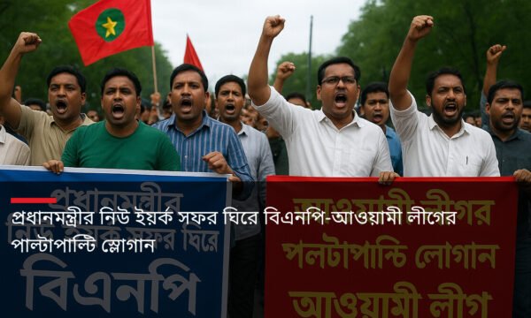 প্রধানমন্ত্রীর নিউ ইয়র্ক সফর ঘিরে বিএনপি-আওয়ামী লীগের পাল্টাপাল্টি স্লোগান